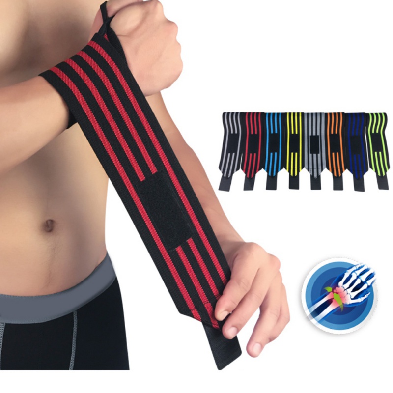 

Fitness wristband stretch length bandage strength training anti-spin weightlifting protective gear single New, Light grey