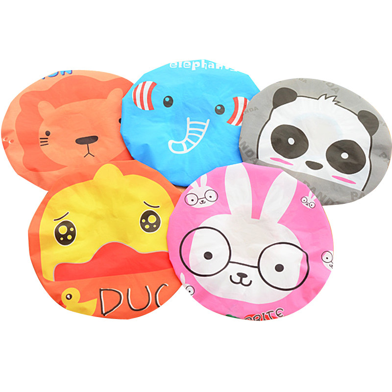 

Shower Caps Adult waterproof shower cap cartoon Kitchen cooking exhaust smoke hat absorbent cap