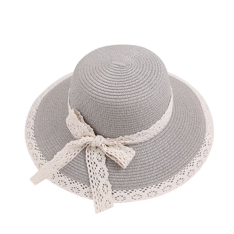 

Summer Boater Hats For Women Straw Sun Hat Lady Girls Lace Ribbon Bow Panma Beach Hat Floppy Female Travel Chapeu, Khaki