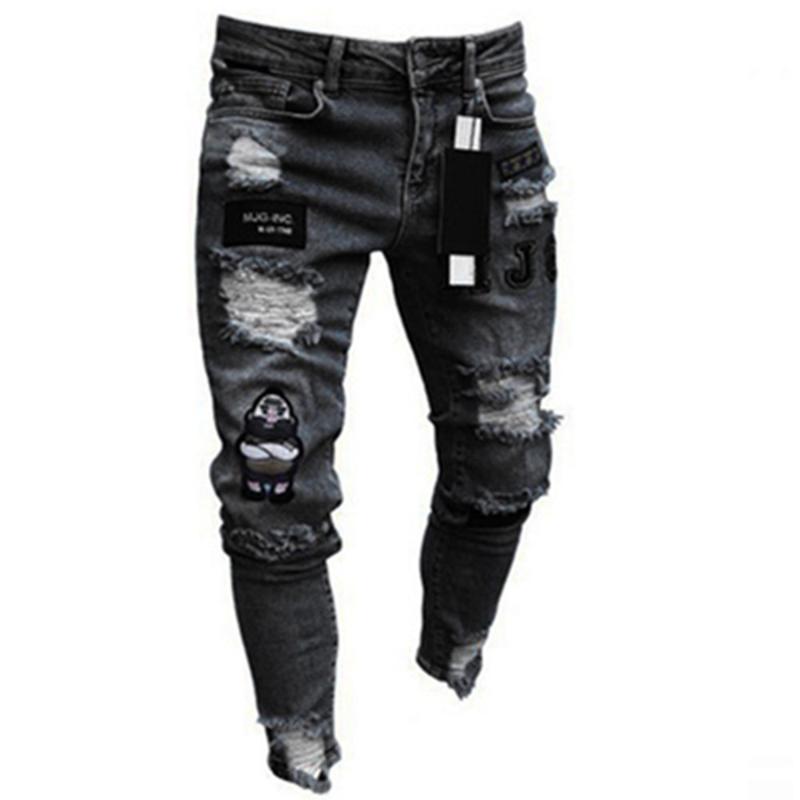 black jeans damage mens
