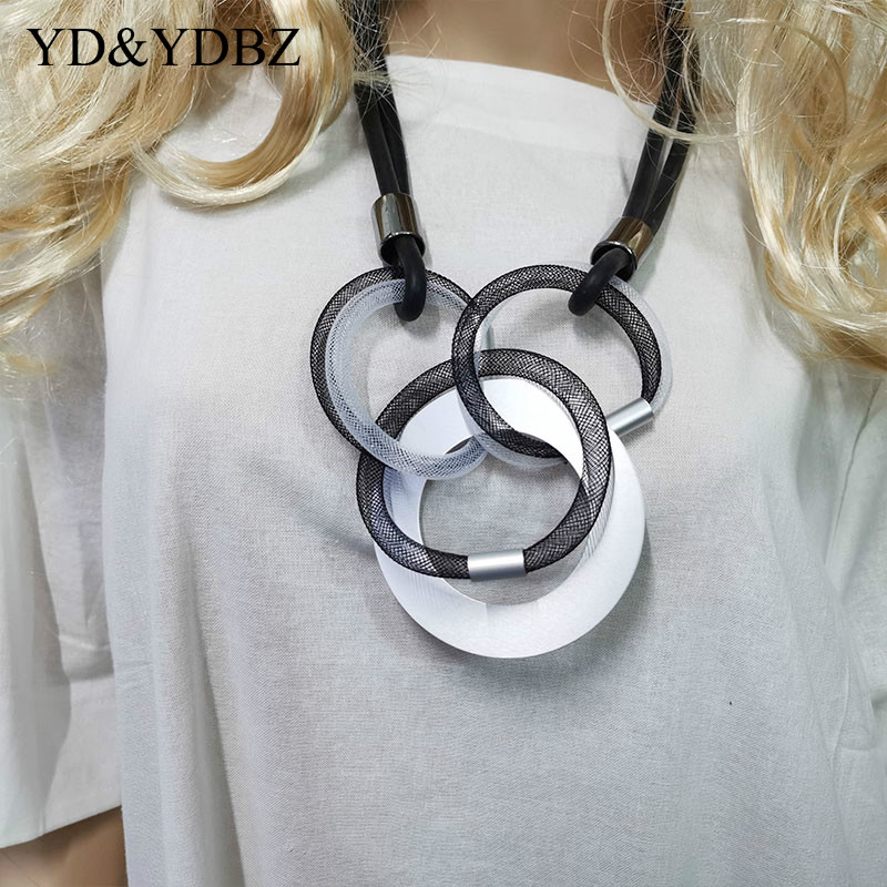 

African Pendant Necklace Short Choker Sweater Chain Long Necklaces Accessory Punk Goth Style Street Black Minimalist Vintage