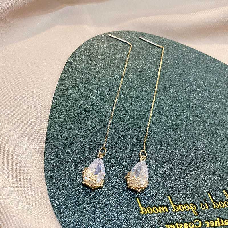 

Bacolod Rose Gold Water Drop Beauty Dangle Earrings for Women Cubic Zirconia Luxury Jewelry Accessories for Wedding Engagement