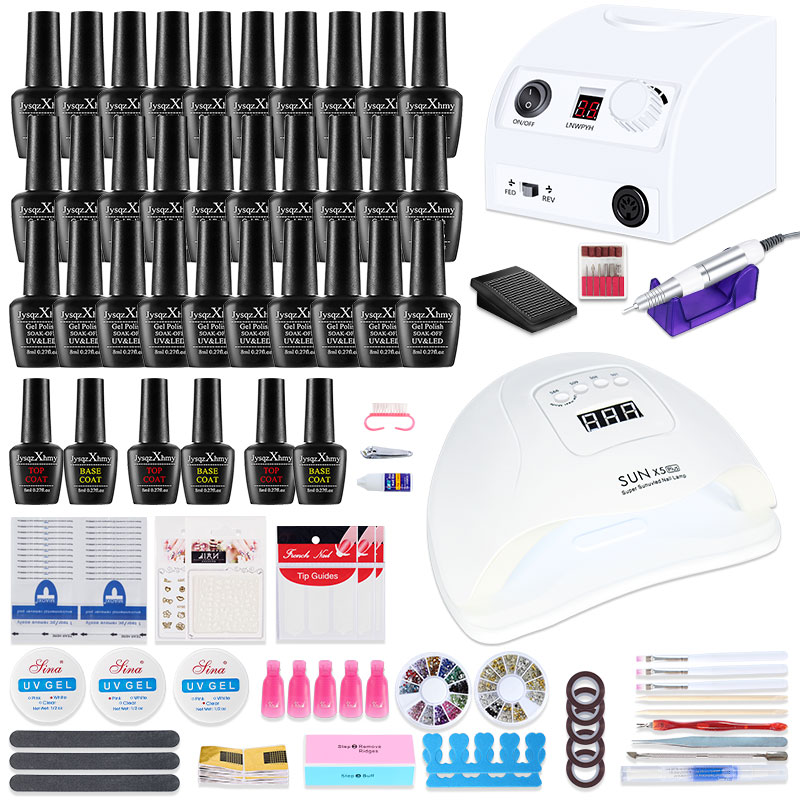 

54W UV LED Lamp Nail Set Nail drying For Manicure Kit Gel Polish Set Drill Machine Kit Tool Extension