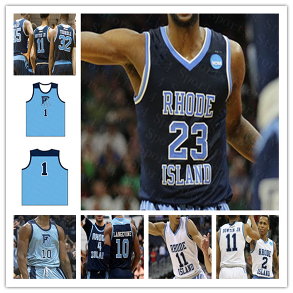 

2021 College Rhode Island Basketball Jersey Custom Tyrese Martin Cyril Langevine Russell Jacob Toppin Antwan Walker Mekhi Long Dana Tate, White