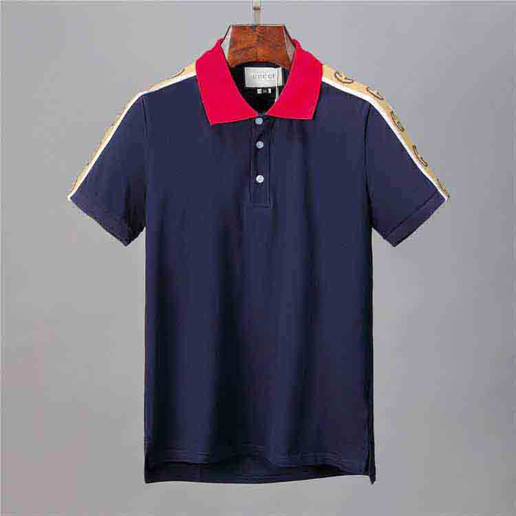 

Men polo Bermuda 20pz European hip-hop print short-sleeved polo summer new round neck embroidery cotton men polo shirt