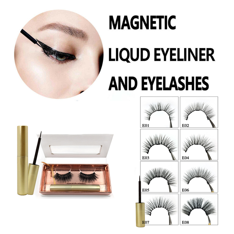 

2020 New Hot Magnetic Liquid Eyeliner & Magnetic False Eyelashes Waterproof Long Lasting Eyeliner False Eyelashes Makeup TSLM1
