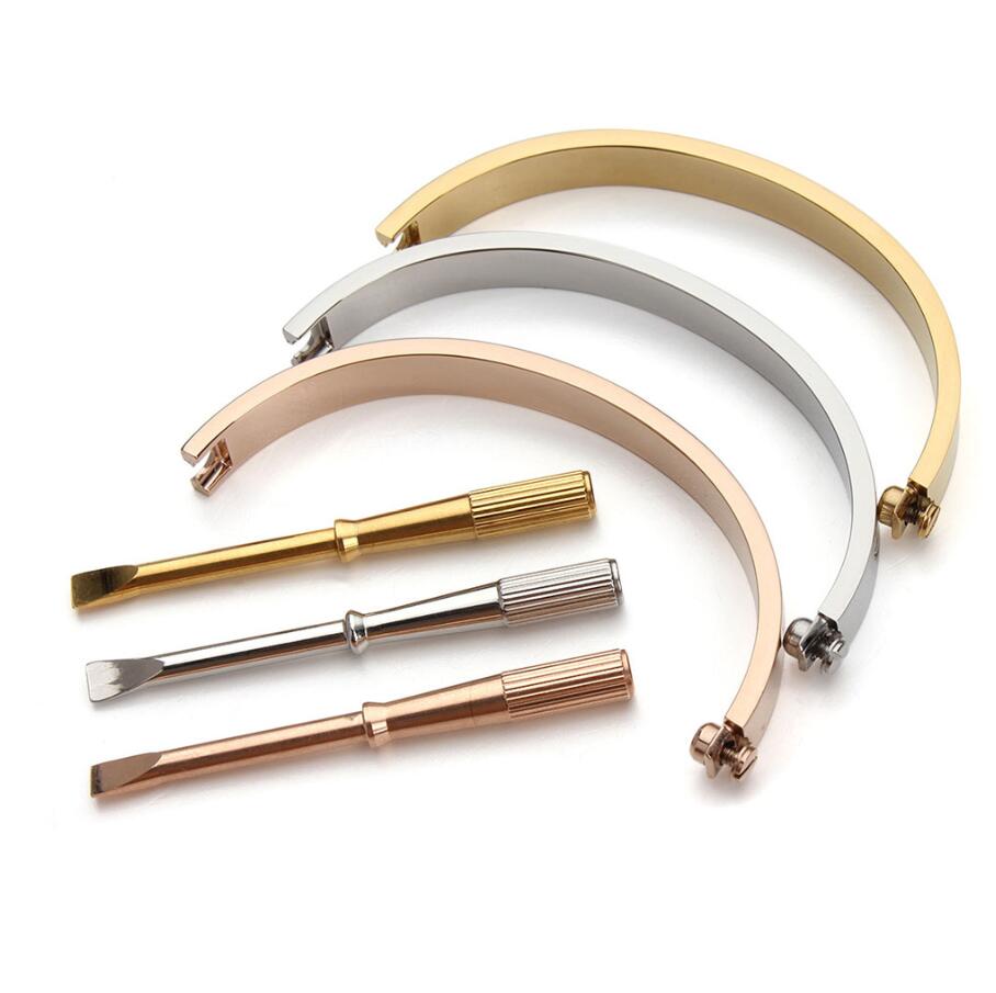 

2020 Top Quality Titanium Steel Bracelets silver rose gold Bangles for Women Men Bracelet origianl box