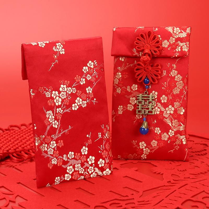 

2020 Wedding Birthday Lucky Spring Festival Chinese New Year Traditional Gift Bag Hong Bao Housewarming Red Envelopes Brocade