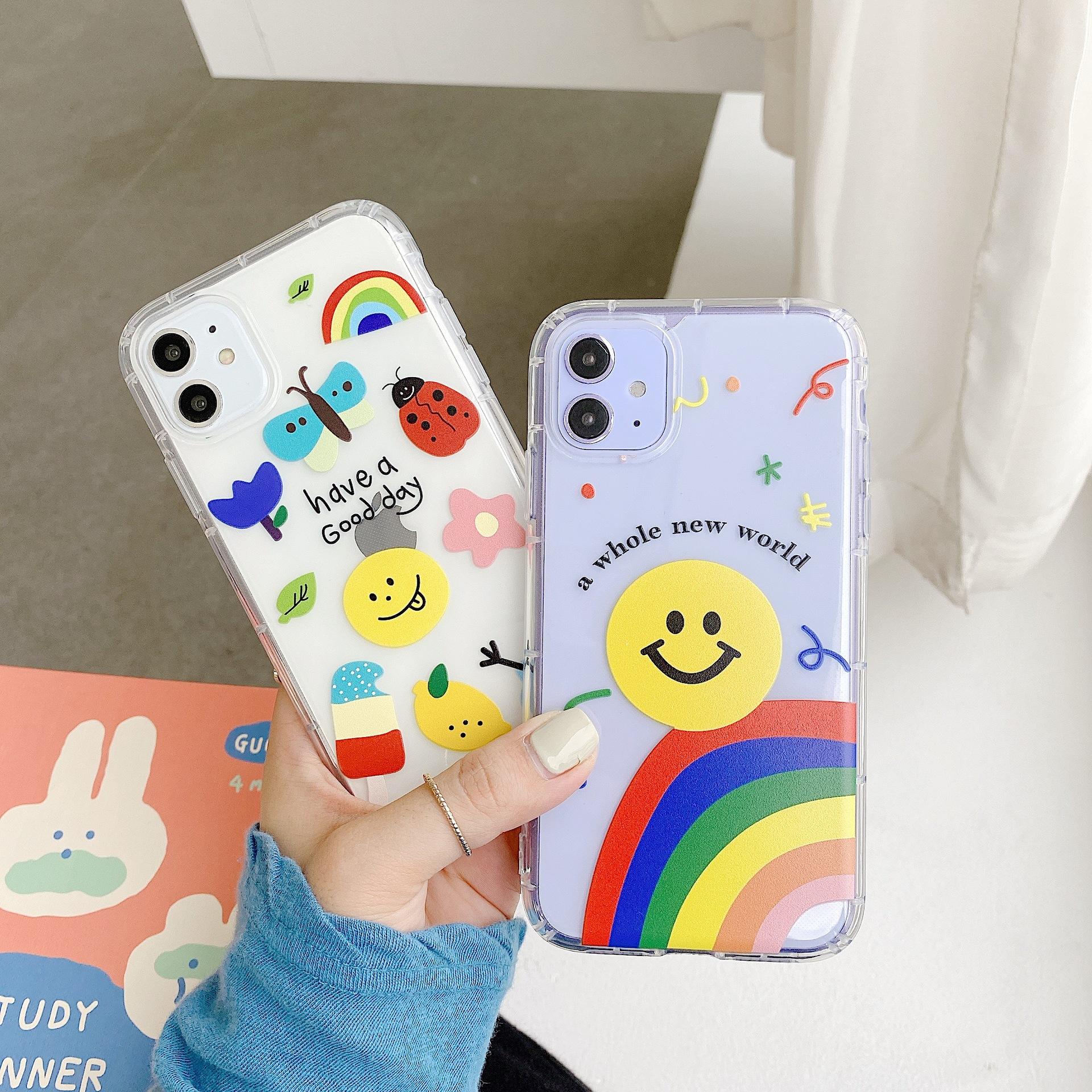 

Cute 3D Clear Fashion Phone Case For iPhone SE Case X XS Max Xr 11 pro 8 7 6s Plus Bling Soft Fundas Cover Coque