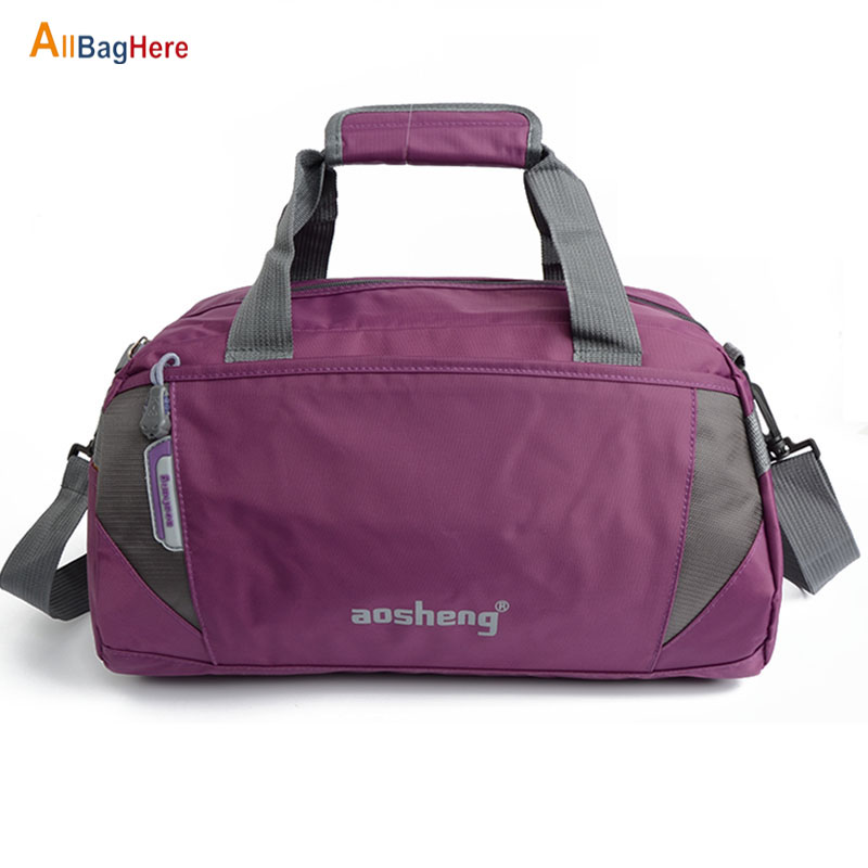 

New Waterproof Sports Gym Shoulder Duffel Bag Women High Capacity Travel Fitness Handbags Men Outdoor Camping Training Rucksacks, Purple small