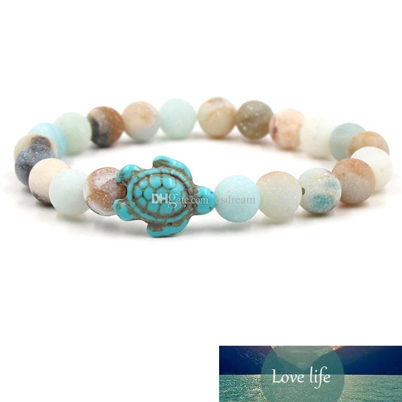 

Natural stone tortoise bracelet sea turtle charm Agate Tiger eye turquoise Stone beads bracelets women mens bracelets will and sandy jewelry