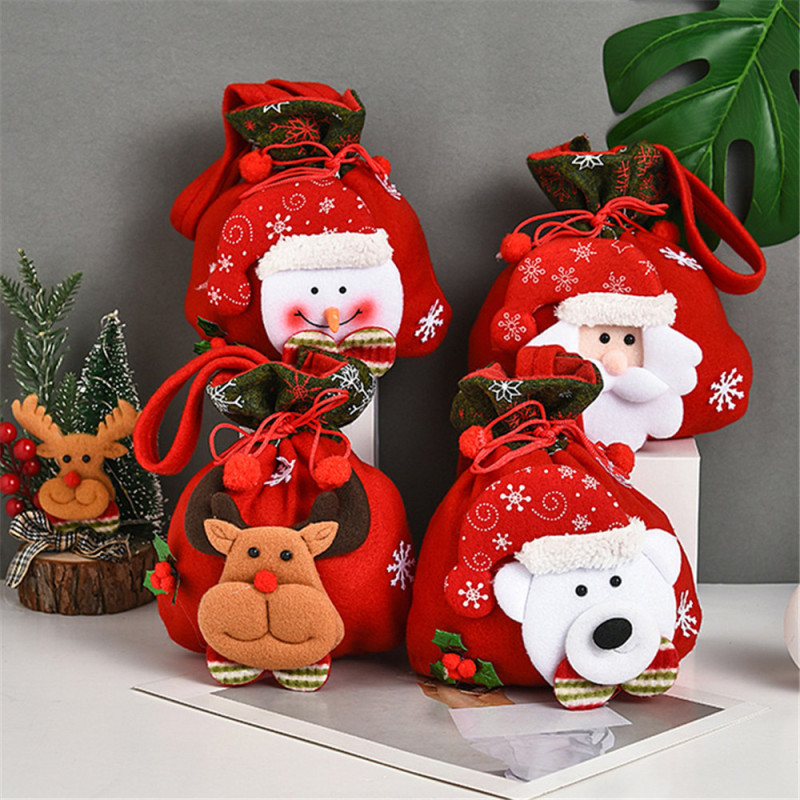 

Christmas Gifts Santa Gift Bag 3D Candy Bag Christmas Home Decorations Hanging Pendants Navidad Gifts Xmas gift Decoration