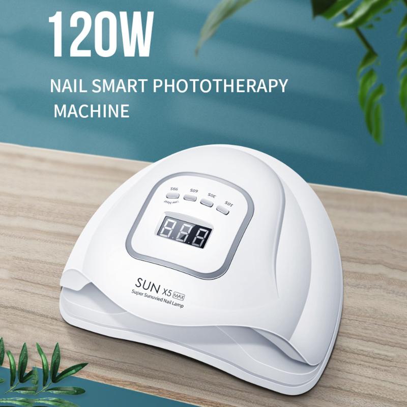 

SUN X5 Max 80W/120W LED Nail Lamp Nail Dryer UV Lamp For Curing UV Gel Polish With Motion Sensing LCD Display Art Tool, 36w usb