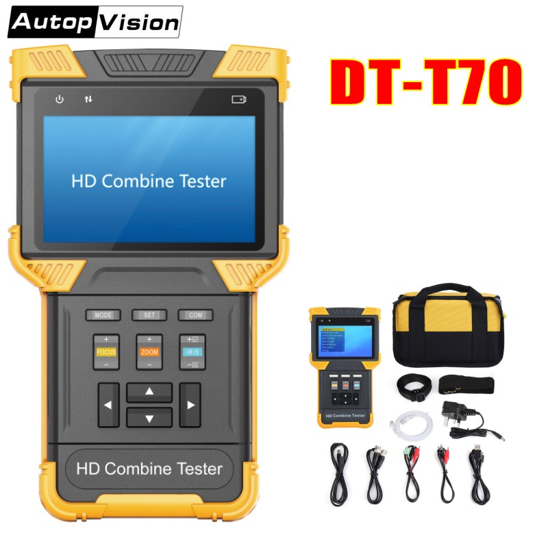 

DT-T70 H.264/ H.265/ 4K IP Analog Camera Tester 4.0 Inch HD Combine Tester CCTV Monitor Support ONVIF TDR RJ45 Cable Test