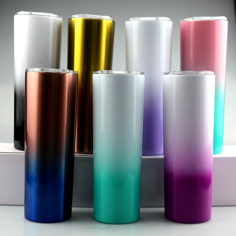 

gradient skinny tumbler 20oz stainless steel slim tumbler straight tumblers vacuum insulated travel mug best gift