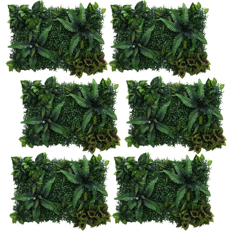 

6pcs Artificial Plants Green Grass Flower Wall Panels Opening Ceremony Backdrop Floral Decor Wedding Venue Decor Home Ornament, As pic