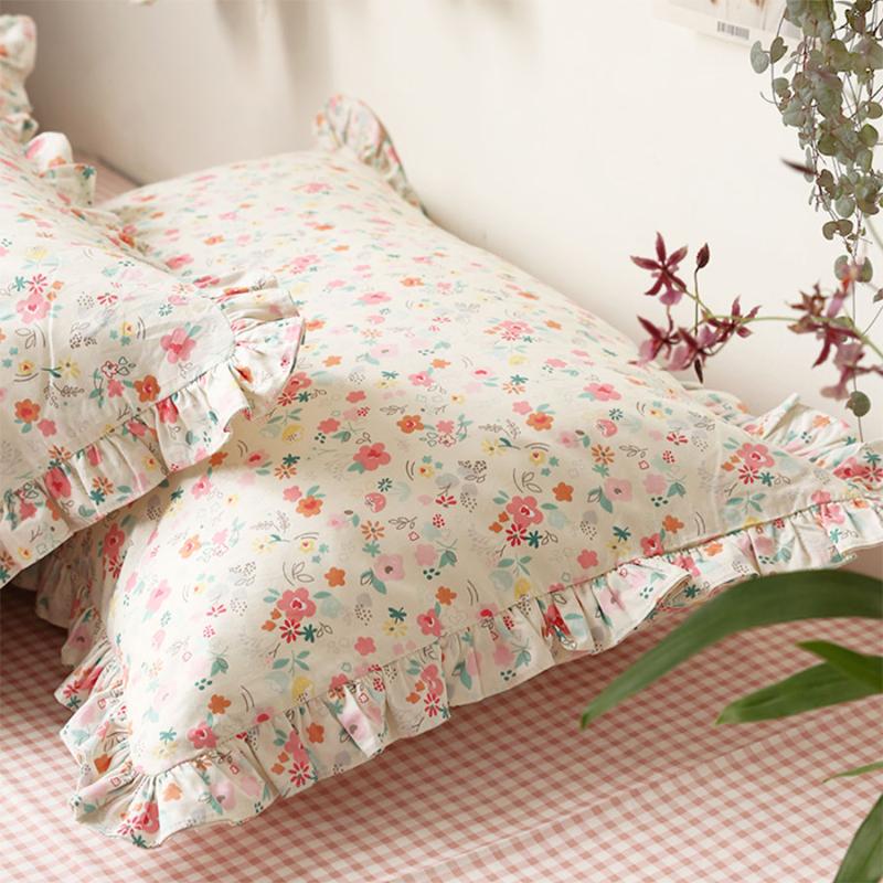 

Cute sweet pink flwoer bedding set teen kid girl,cotton  full queen fairyfair home textile bed sheet pillow case duvet cover, Picture color