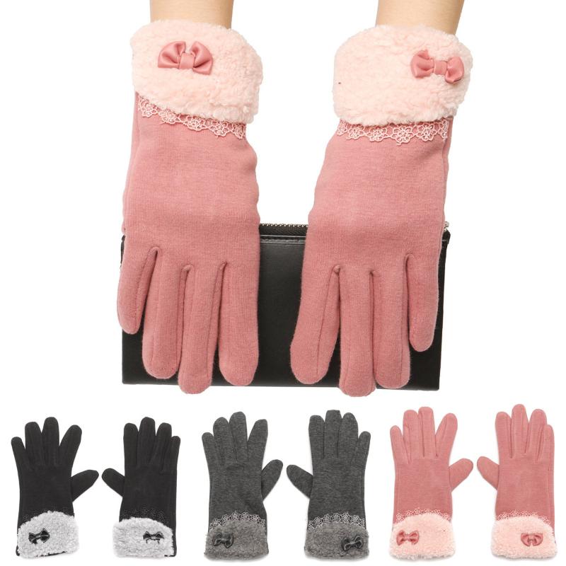 

1 Pair Women Winter Gloves Touch Screen Warm Gloves Outdoor Driving For Smartphone