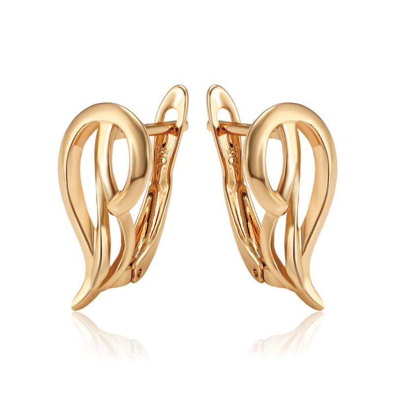 

MxGxFam Simple Hollow Hoop Earrings For Women Fashion Jewelry Gold Color 18 k