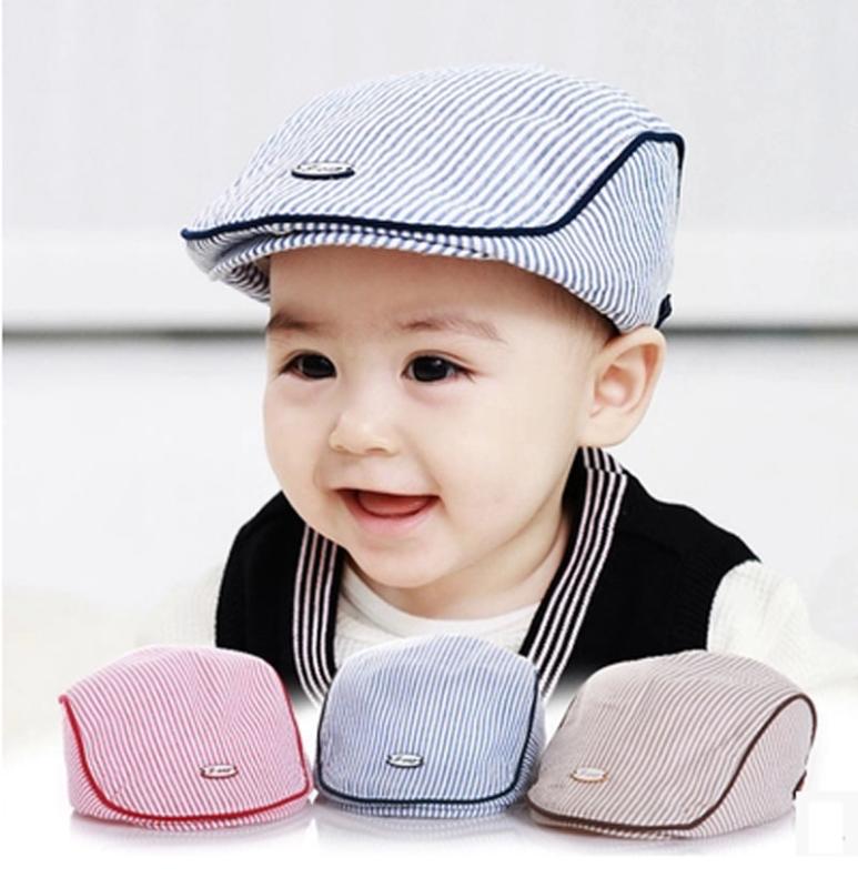 

0-2 years Fashion spring baby beret hat kids sonbonnet pink blue coffee 3 colors H-011