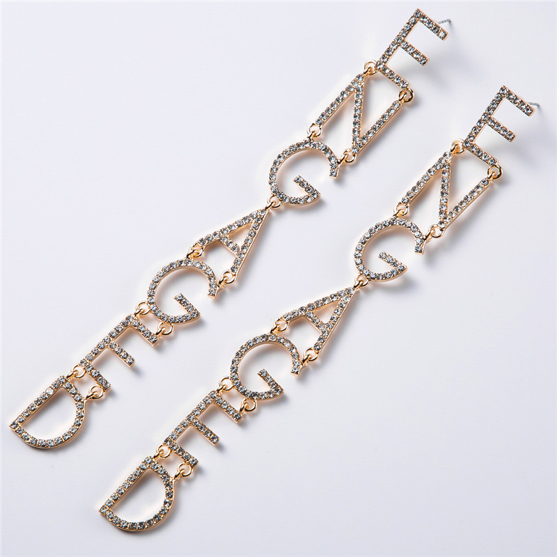

Earings Fashion Jewelry 2020 European Exaggerated Creative English Letters ENGAGED Acrylic Women's Personality Popular Earrings