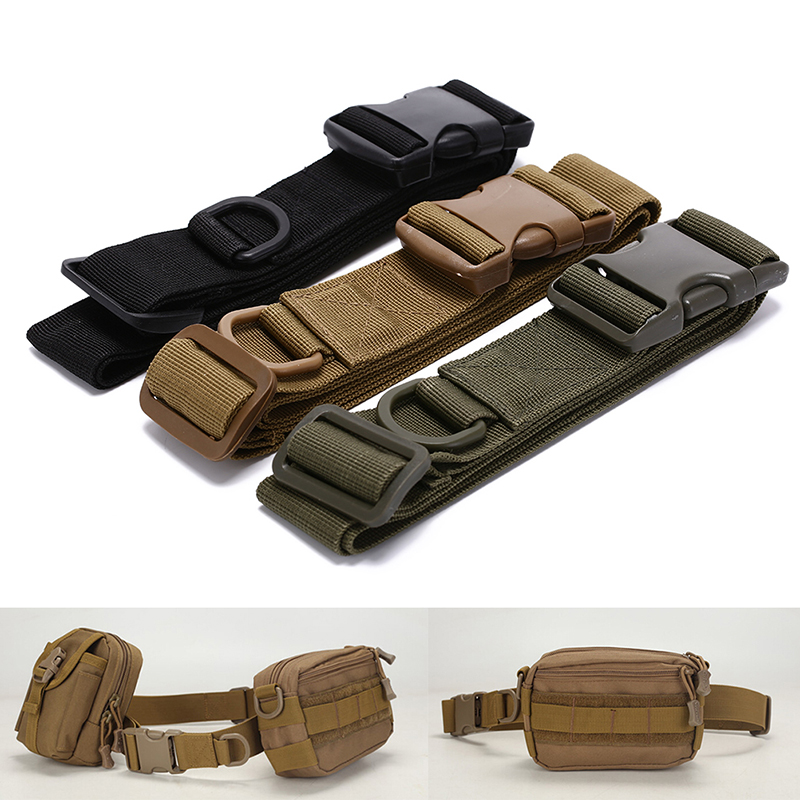 

Simple Tactical Belt Outdoor Equipment Wear Bag Riding Inside Camo Bag Deputy Fans Belt Fastening Tape Male Mens, Black