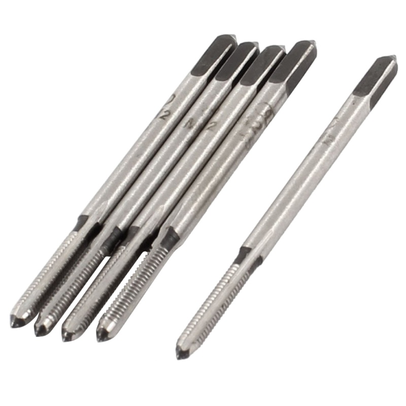 

ELEG-2mm Cutting Diameter 3 Flutes HSS Straight Screw Thread Tap 5 Pcs