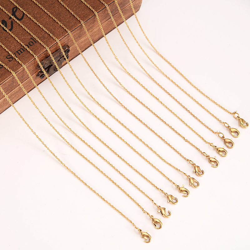 

12pcs 50cm Gold Filled Necklace Chain for MenWomen girls Necklace Bracelet Gold Chain High Quality diy charms gift