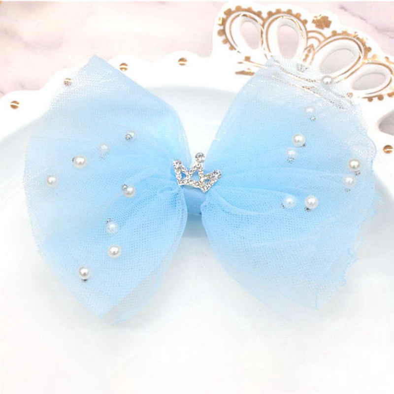 

Bobora Sweet Children Tiara With Lace Bow Hairpin Toddler Girls Hair Accessories Princess Hair Clips