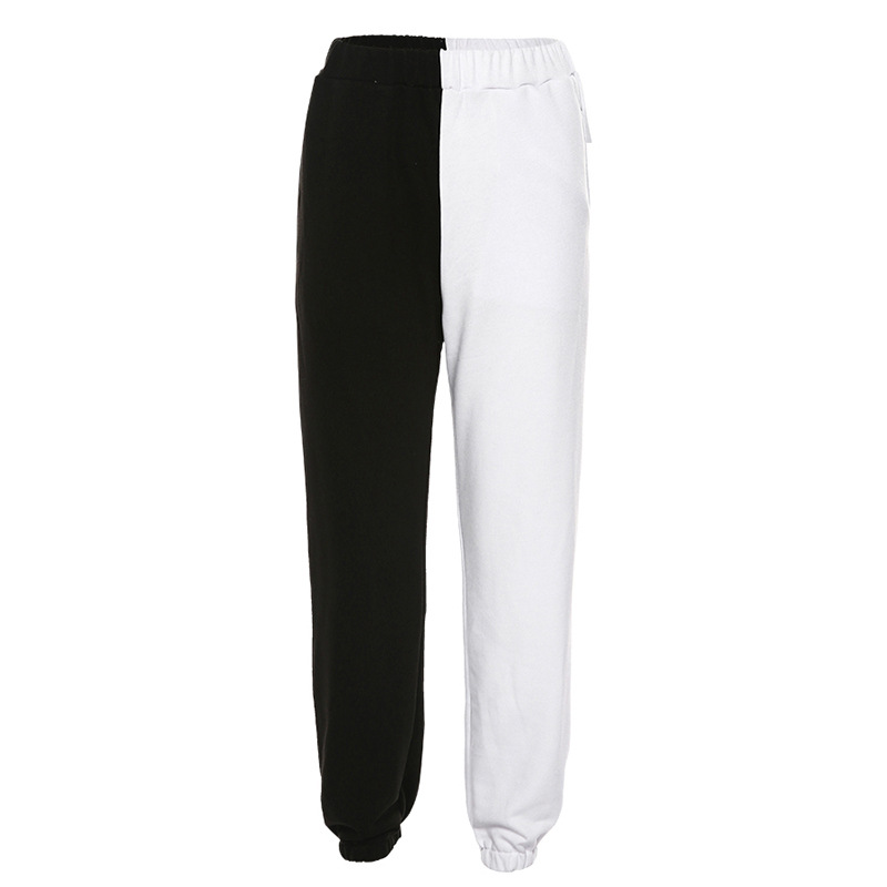 

2020 Women / Femme White&Black High Waist Casual Harem Loose Trousers Sweatpants