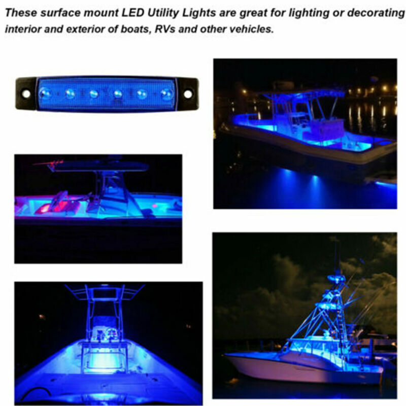 

UTV Rock Light Boat 7 X 2 X 1cm Blue 28cm Lorry Pickup DC 12V-24V IP65