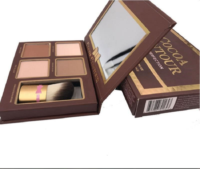 

New COCOA Contour Kit Highlighters Palette Nude Color Cosmetics Face Concealer Makeup Chocolate Eyeshadow with Contour Buki Brush in stock, Customize