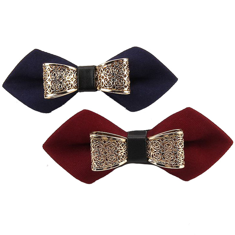 

Neck Ties Handmade Cotton Bow Tie Fashion Men's Unisex Married Bridegroom Metal Butterfly Pointed Bowtie Trendy Classic High Grade Gifts