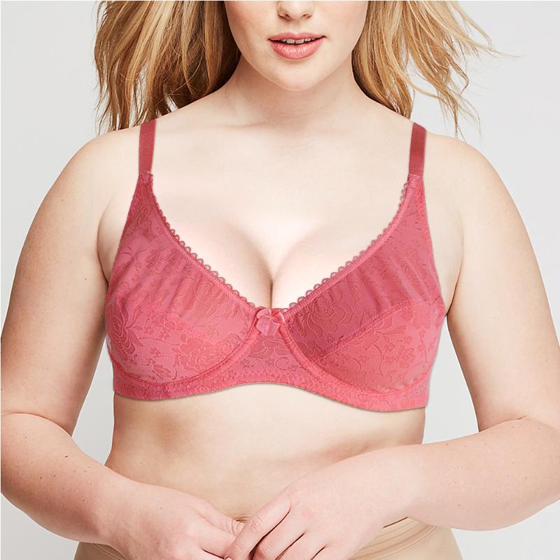 

Bras for Womens Adjusted-straps Underwired Bra Sexy Ladies Underwear Lace Bralette Unlined Brassiere BH Top A B C Cup, Orange