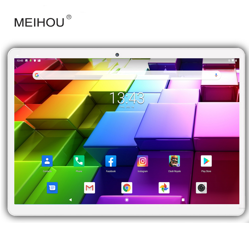 

New Version Android 9.0 OS 10 Inch Tablet Octa Core Dual SIM Card Phone Call Type-C 5g Wifi GPS IPS 3GB RAM 32 GB ROM +Gifts, Black