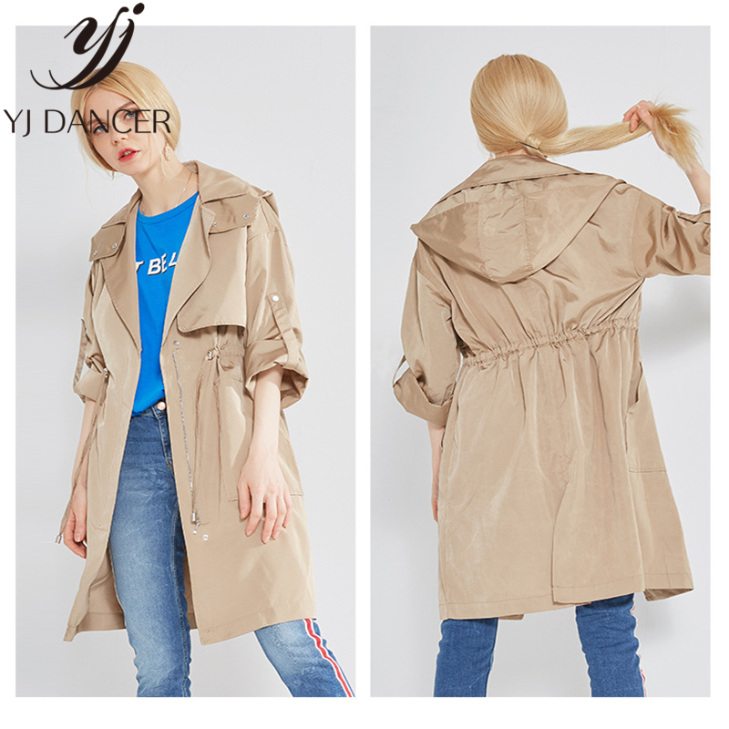 

2020 Winter New Plus Size Fashion Women Casual Lapel Belt Oversize Trench Coat long Windbreaker Outwear Coat Women Ljj0219, Khaki
