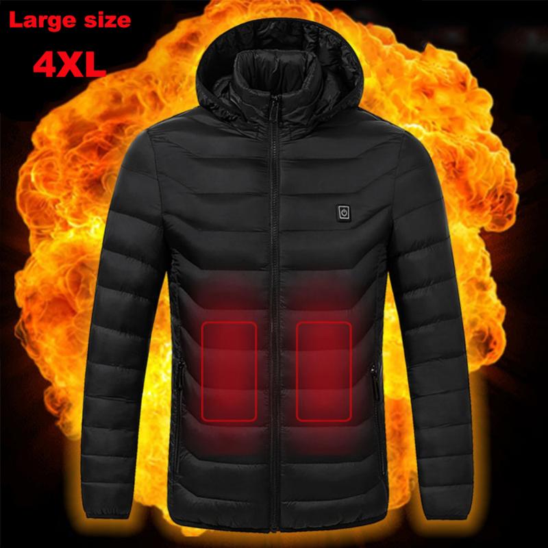 

Fashion Men Women Electric Heated Jacket Heating Waistcoat USB Thermal Warm Cloth Feather Hot Sale Plus Size Winter Jacket, Black