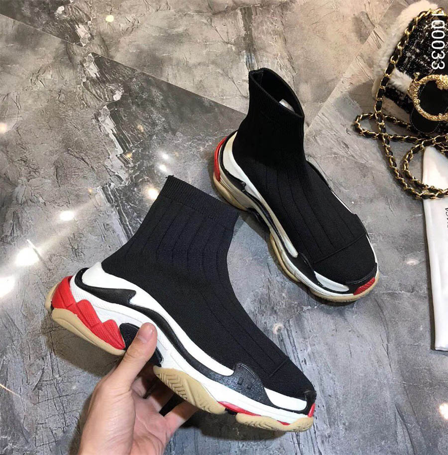 

NEW Daddy Sock Boots Performance Sneakers Men's and Women's Sports Jogging Casual Shoes Six Layer Bottom Outdoor Performance Shoes, Black