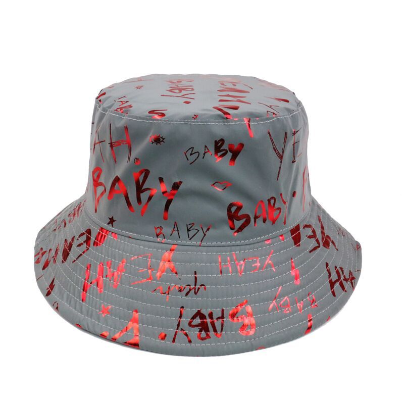 

Fashion Reflective Fisherman Hat 3D Luminous Stage Performance Bucket Hat Graffiti Letter Hair Accessories Gift For Girls