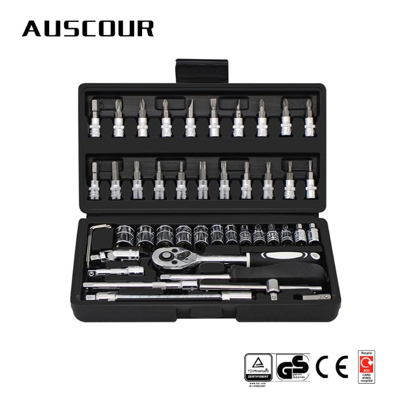 

46pcs/lot Professional Wrench Socket Set Car Repair Tool Ratchet Torque Wrench Combo Tools Kit Auto Repairing Tool Set