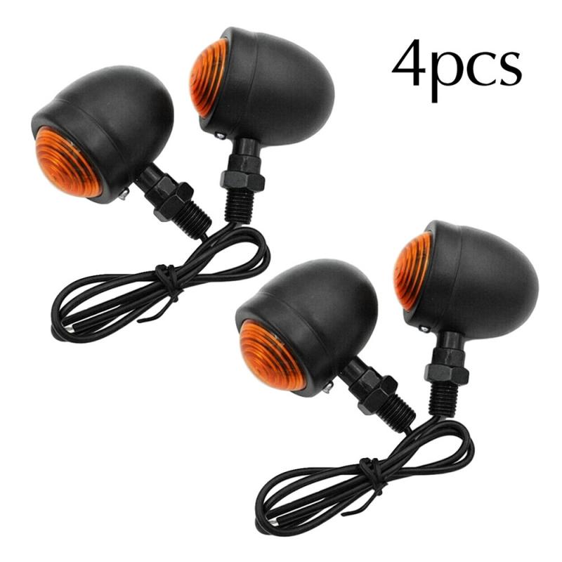 

DC12V Motorcycle Turn Signal Lights 4 PCS Motorcycle Turn Signal Indicator Lamp Waterproof Amber Light for, As pic