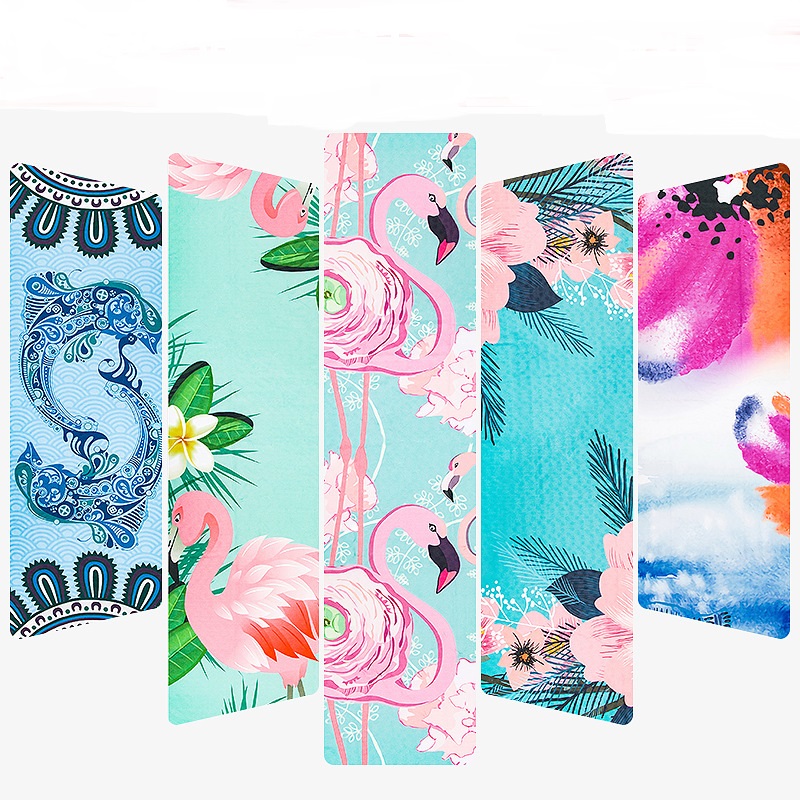

185*63cm Printed Yoga Towel Microfiber AbsorbSweat Yoga Towel Non Slip Fitness Workout Mat Cover For Pilates Gym Blankets, Red