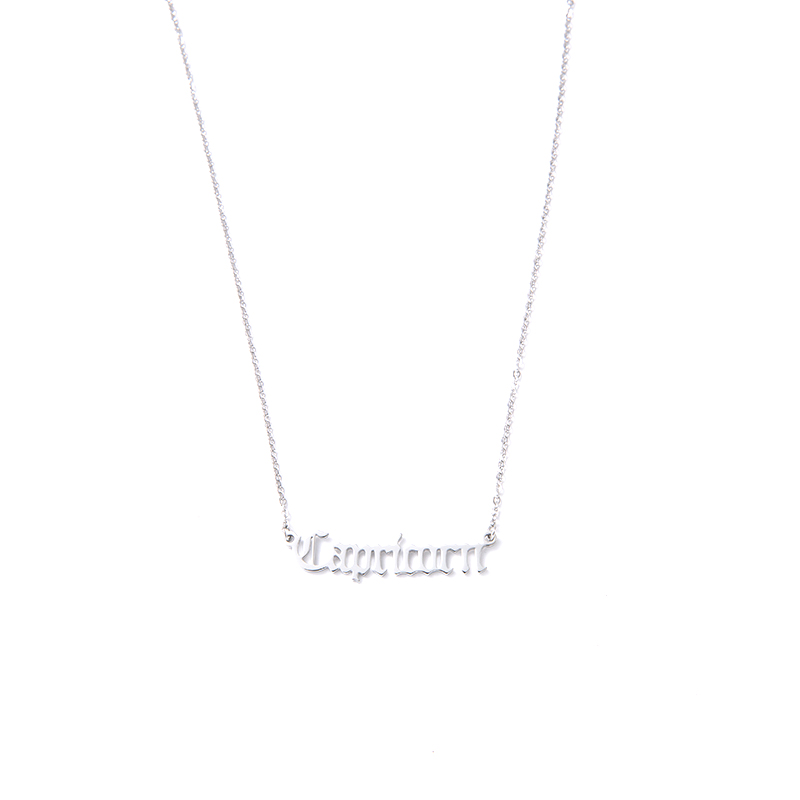 

Necklace girl simple fashion clavicle temperament light luxury 12 constellation pendant stainless steel retro English letter gift
