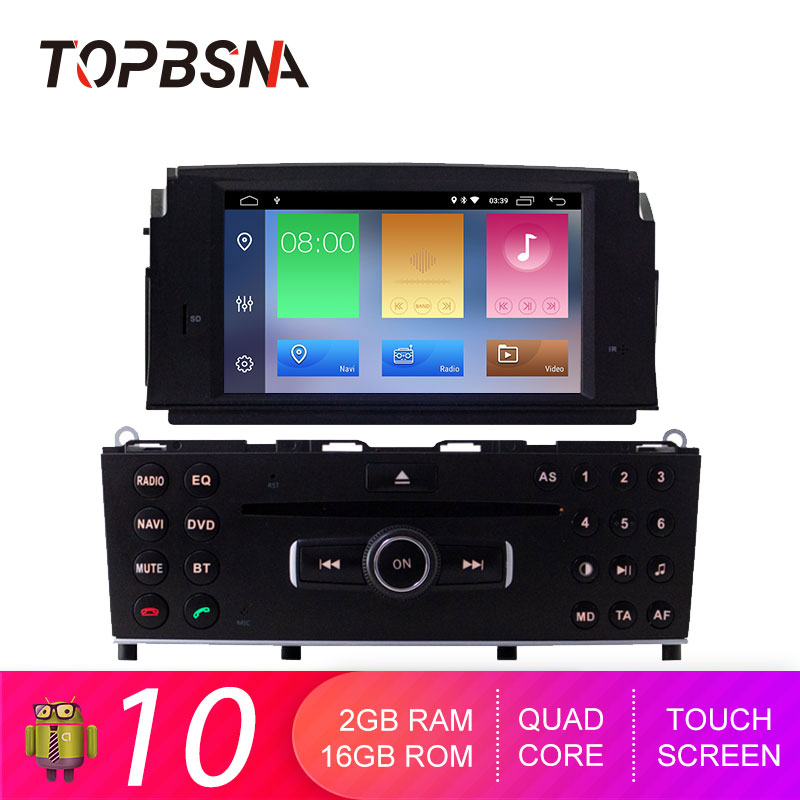 

TOPBSNA 1 Din Android 10 Car DVD Player For C200 C180 W204 2007-2010 WIFI multimedia GPS Navi Car Radio Auto Video