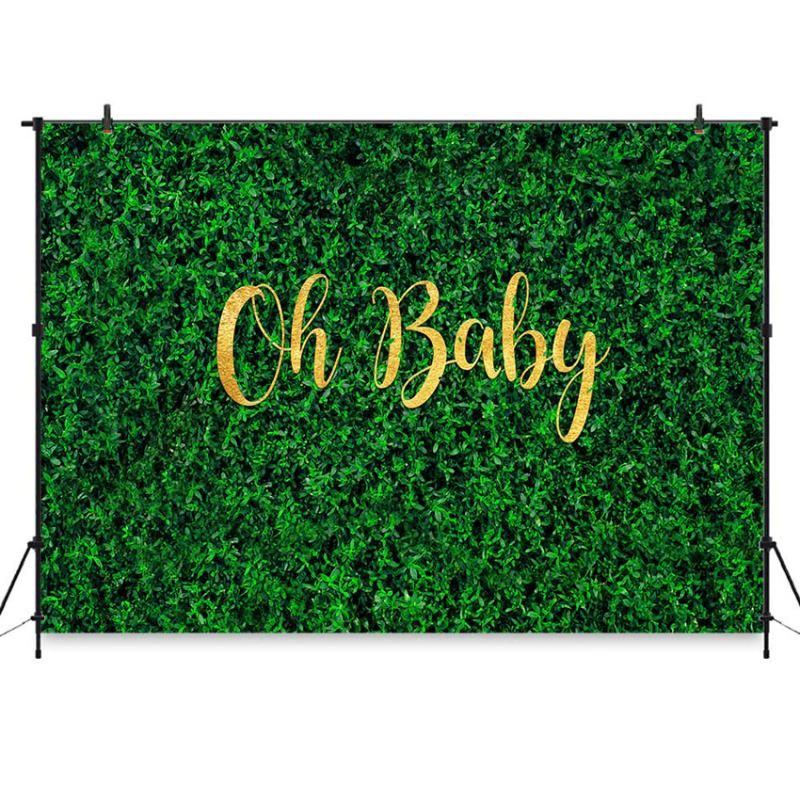 

Green Grass Wall Backdrop Oh Baby Birthday Party Baby Shower Decorations Photography Background for Photo Studio Spring Party