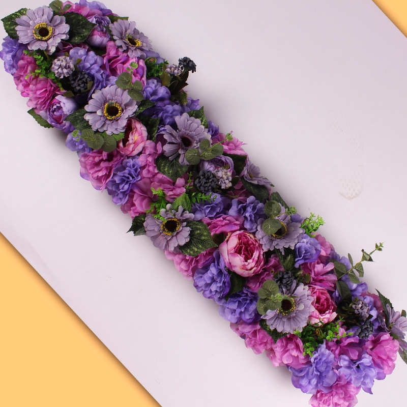 

1M luxury Wedding Road Lead Flower Rose Lily Hydrangea Flower Combination DIY Arched Door row Window T Stage Wedding Deco, Style 6