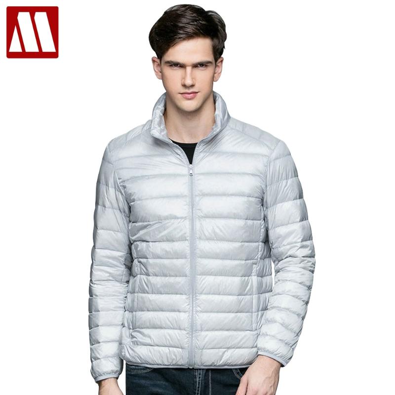 

Casual Brand Winter Thin Coats Men 90% White Duck Down Jacket Men's Ultra Light Down Jackets Winter Coat Parkas with Carry Bag, G011 wine
