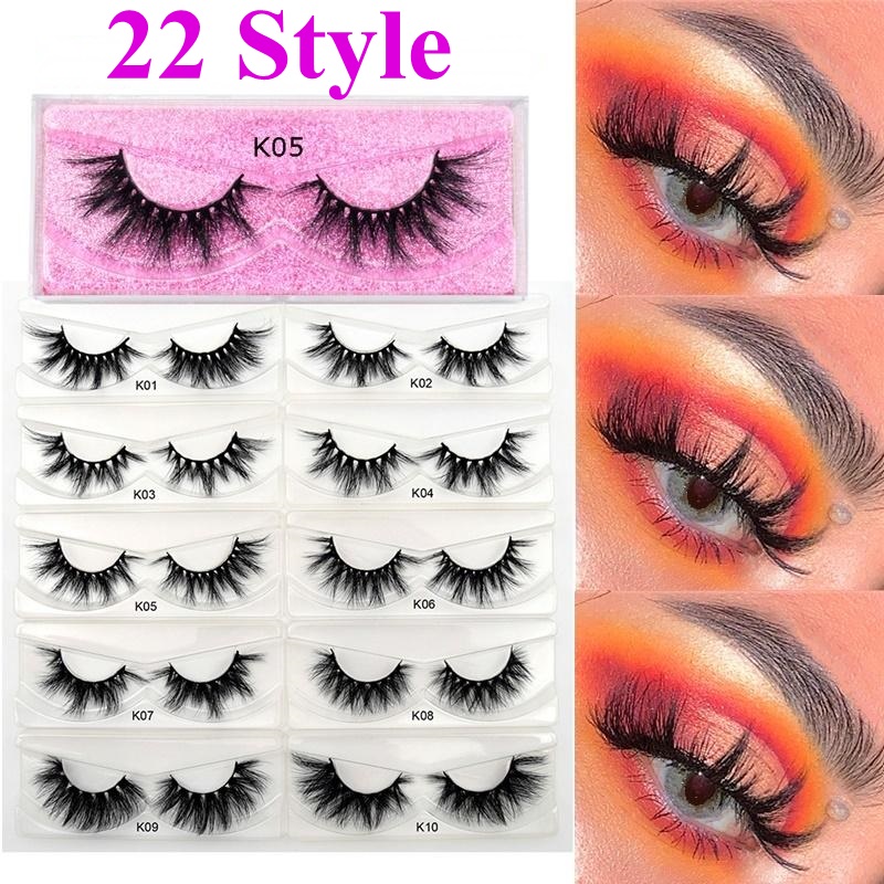 

22 Styles Mink Eyelash Vendor Lashes 100% Cruelty Free 15mm 20mm 25mm 5D 6D False Eyelashes Crisscross Natural Full Strip Eyelashes DHL Free