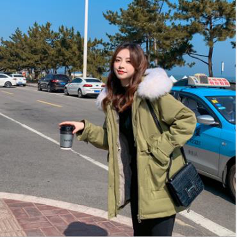 

Wholesale new women's fashion winter clothes ins Hong Kong style short loose tooling quilted jacket, Coffee