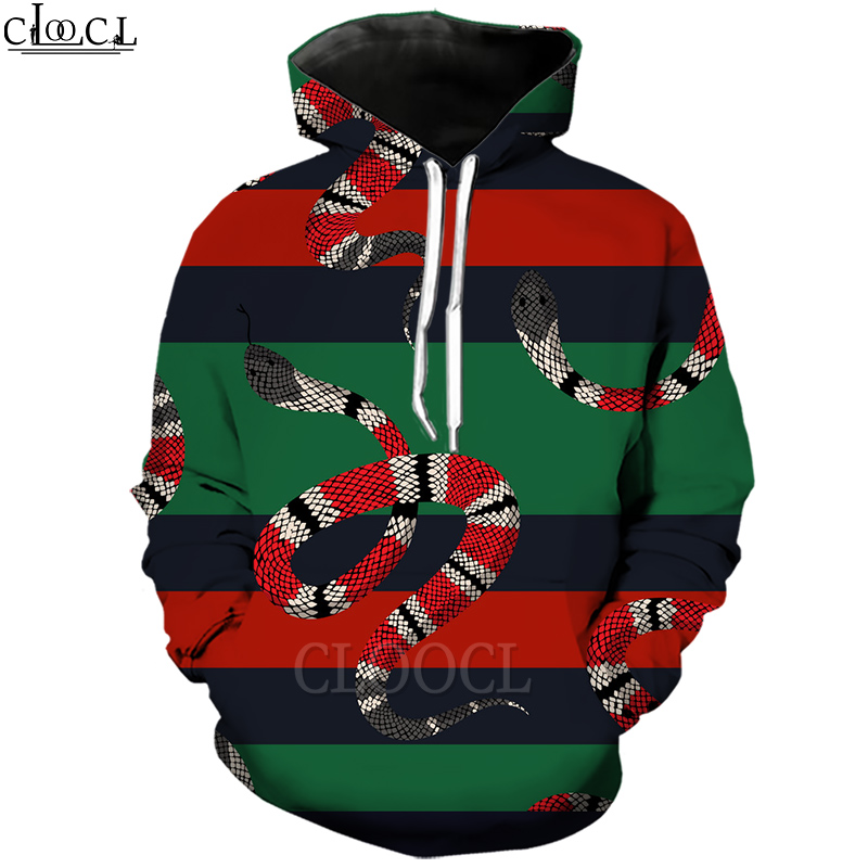 

CLOOCL Red Black Snake Hoodie 3D Print Funny Hooded Coat Sweatshirt Men Clothing Long Sleeve Unisex Couples Pullovers, Hoodie 1